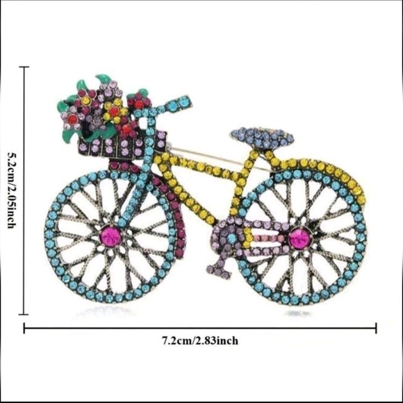 Colorful zirconia bicycle broach! - Picture 5 of 5